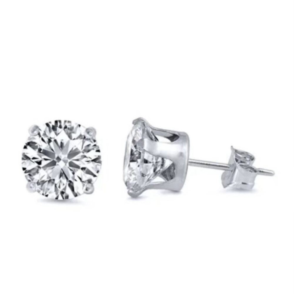 925 Sterling Silver Cubic Zirconia Stud Earrings